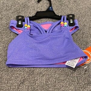 Wonder Nation Sparkly Purple Bikini Top with Beads